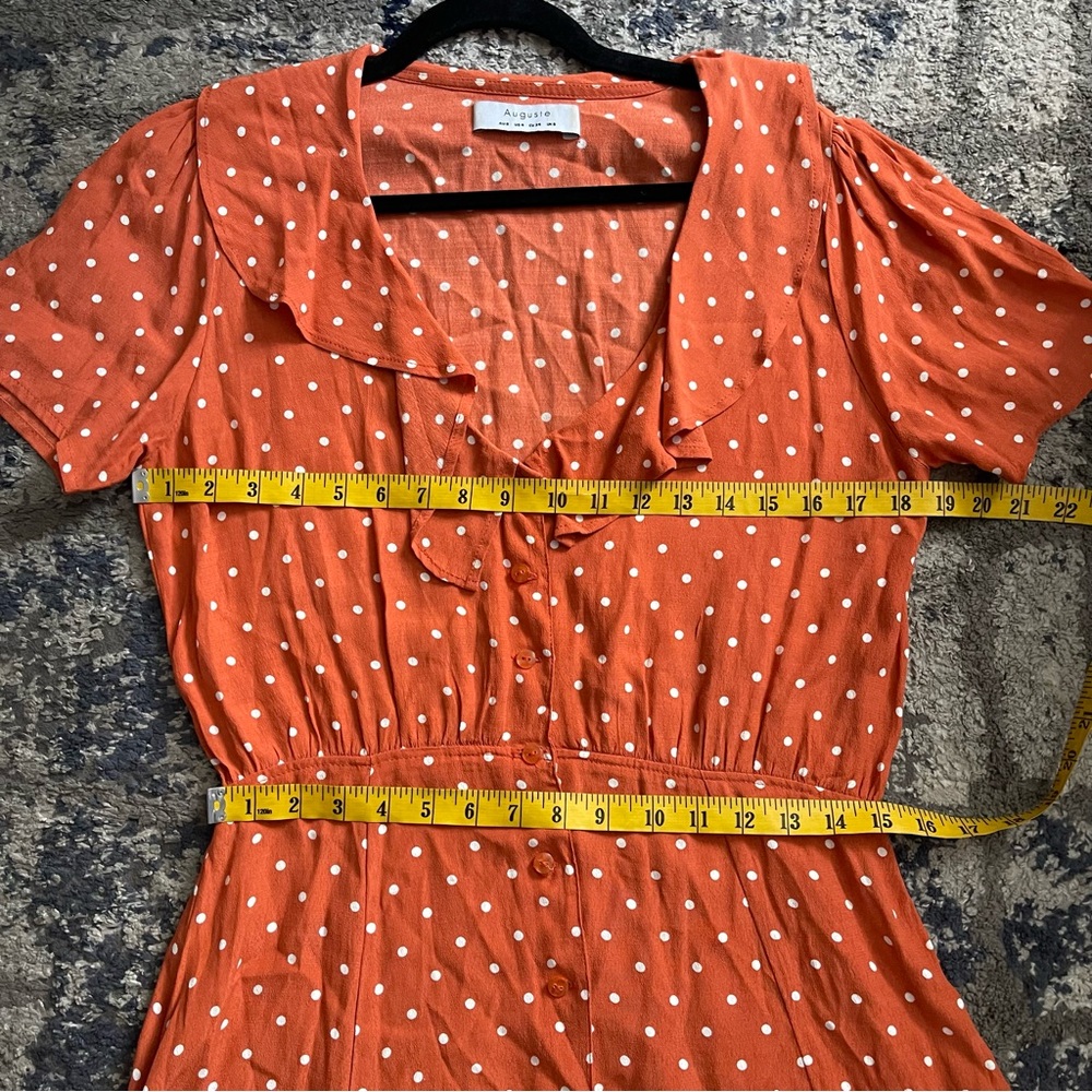 Auguste The Label Rust Lilly Day Classic Polka Dot Mini Dress Size 4 - Picture 9 of 12